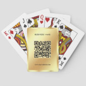 QR Code Upload Business Logo Glamour Gold Pokerkaarten (Achterkant)