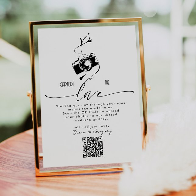 QR Code Upload Capture the Love Wedding Table Sign (Creator heeft geüpload)