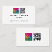 QR Code Upload Corporate Logo Professional Elegant Visitekaartje (Voorkant / Achterkant)