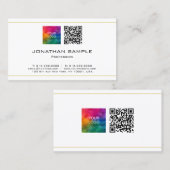 QR Code Upload Corporate Logo Professional Elegant Visitekaartje (Voorkant / Achterkant)