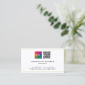 QR Code Upload Corporate Logo Professional Elegant Visitekaartje (Staand voorkant)