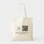 QR-code Upload hier Logo Promotiebudget Tote Bag (Voorkant)