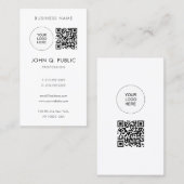 QR-code Upload uw eigen Logo naar Modern Minimal Visitekaartje (Voorkant / Achterkant)