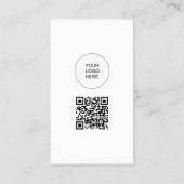 QR-code Upload uw eigen Logo naar Modern Minimal Visitekaartje (Achterkant)