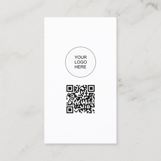 QR-code Upload uw eigen Logo naar Modern Minimal Visitekaartje (Achterkant)
