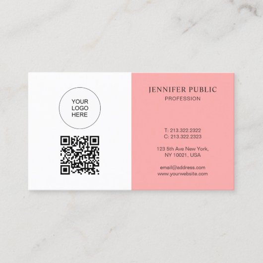 QR Code Upload uw logo hier Professioneel Visitekaartje (Voorkant)