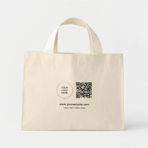 QR code Upload uw Logo Sjabloon website adres Mini Tote Bag