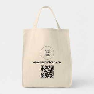 QR code Upload uw Logo website adres Natural Tote Bag