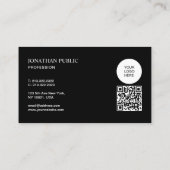 QR-code upload uw logo zwart-wit sjabloon Visitekaartje (Achterkant)