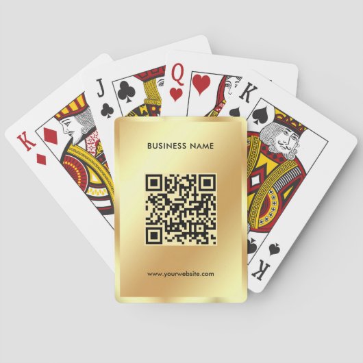 QR-code upload Zakelijk logo Glamour Goud Pokerkaarten (Achterkant)