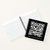 QR-code upload | Zwart Minimalistisch Eenvoudig Sc Notitieboek (Binnen)