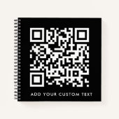 QR-code upload | Zwart Minimalistisch Eenvoudig Sc Notitieboek (Voorkant)