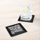 QR-code uploaden | Zwarte minimalistische eenvoudi Kartonnen Onderzetters (Insitu)