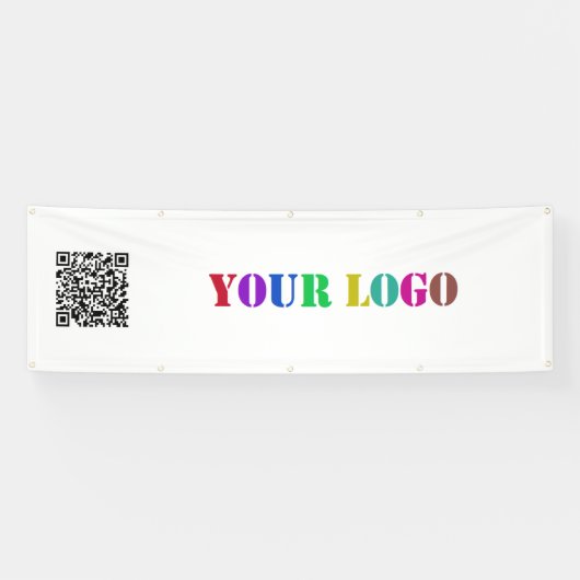 QR-code URL en Logo Business Promotion Banner (Horizontaal)