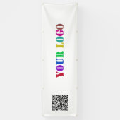 QR-code URL en Logo Business Promotion Banner (Verticaal)