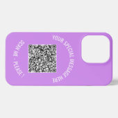 QR-code Uw kleuren Speciaal bericht Verrassingsove iPhone Hoesje (Achterkant horizontaal)