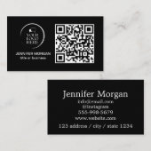 QR CODE uw logo aangepast professioneel modern zwa Visitekaartje (Voorkant / Achterkant)
