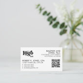 QR Code Uw Logo Gewoon Wit Generisch Ontwerp Visitekaartje (Staand voorkant)