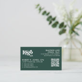 QR Code Uw Logo Gewoon Wit Generisch Ontwerp Visitekaartje (Staand voorkant)