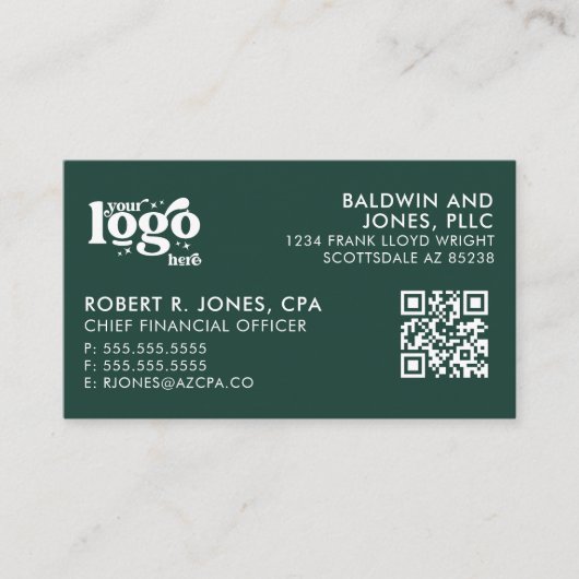 QR Code Uw Logo Gewoon Wit Generisch Ontwerp Visitekaartje (Voorkant)