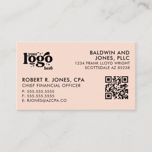 QR Code Uw Logo Gewoon Wit Generisch Ontwerp Visitekaartje (Voorkant)