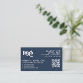 QR Code Uw Logo Gewoon Wit Generisch Ontwerp Visitekaartje (Staand voorkant)