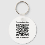 QR-code Uw Logo hier 2-zijdige zakelijke Sjabloon Sleutelhanger (Voorkant)