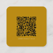 QR Code & Uw Logo Retro-Modern Donker & Licht Goud Vierkante Visitekaartje (Achterkant)