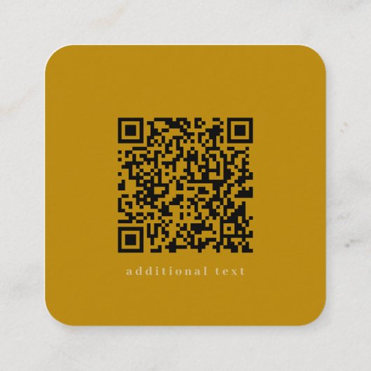 QR Code & Uw Logo Retro-Modern Donker & Licht Goud Vierkante Visitekaartje (Achterkant)