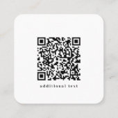 QR Code & Uw Logo Retro-Modern Wit & Zwart Vierkante Visitekaartje (Achterkant)