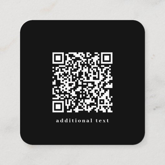 QR-code & Uw Logo Retro-Modern Zwart-Wit Vierkante Visitekaartje (Achterkant)
