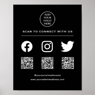 QR Code Uw Logo Volg Scan Me Maak Contact Met Ons Poster