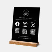QR Code Uw Logo Volg Scan Me Verbind met Ons Acryl Bord (Hoek)