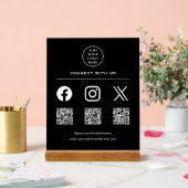 QR Code Uw Logo Volg Scan Me Verbind met Ons Acryl Bord (Huwelijk)