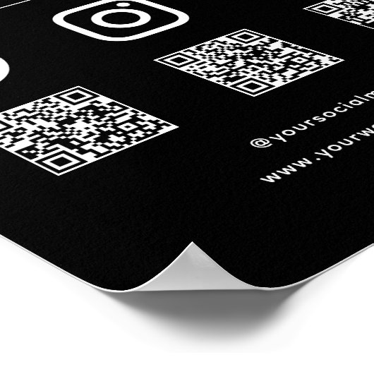 QR Code Uw Logo Volg Scan Me Verbind met Ons Poster (Hoek)