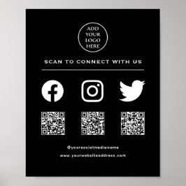 QR Code Uw Logo Volg Scan Me Verbind met Ons Poster