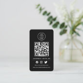 QR Code Uw Logo Volg Scan om contact met ons op te Visitekaartje (Staand voorkant)