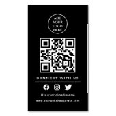 QR-code Uw Logo Volg Scannen om contact met ons op Magnetisch Visitekaartje (Voorkant Verticaal)
