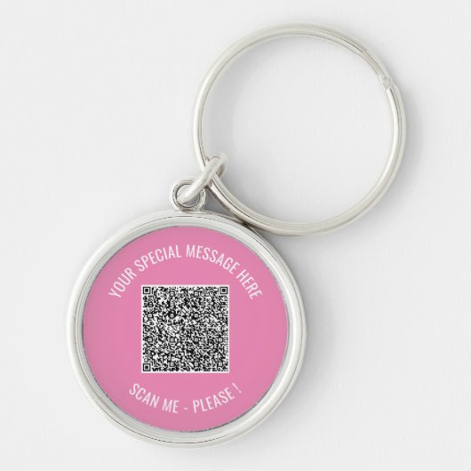 QR Code Uw Speciale Bericht Moderne Verrassingscad Sleutelhanger (Voorkant)