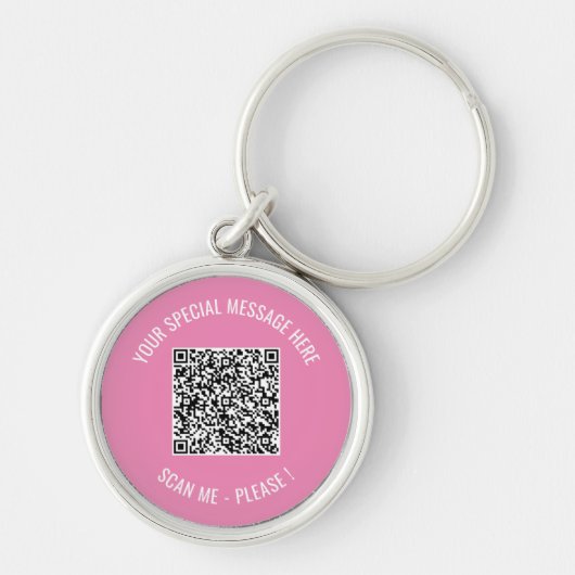 QR-code Uw speciale berichtgeving Moderne verrassi Sleutelhanger (Voorkant)