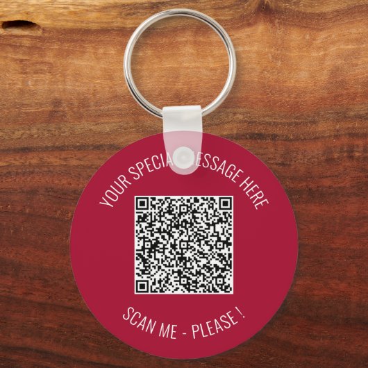 QR-code Uw speciale berichtverrassingsSleutelhange Sleutelhanger (Voorkant)