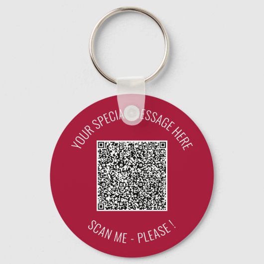 QR-code Uw speciale boodschap verrassings sleutelh Sleutelhanger (Voorkant)