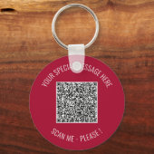 QR-code Uw speciale boodschap verrassings sleutelh Sleutelhanger (Voorkant)