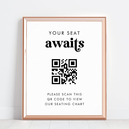 QR Code Uw Stoel Wacht Trouwstoelindeling Poster
