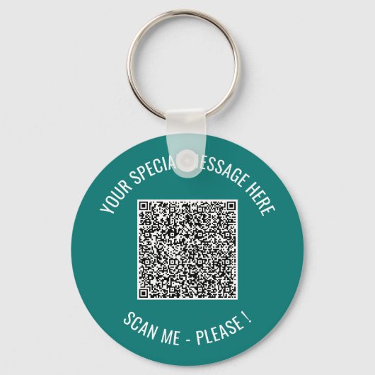 QR Code Uw Tekst Bericht Verrassings Sleutelhanger (Voorkant)