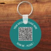 QR Code Uw Tekst Bericht Verrassings Sleutelhanger (Voorkant)