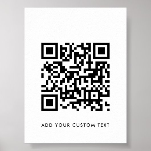 QR-code | Uw tekst modern minimalistisch eenvoudig Poster (Voorkant)