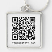 QR-code Uw webpagina-link Sleutelhanger (Voorkant)