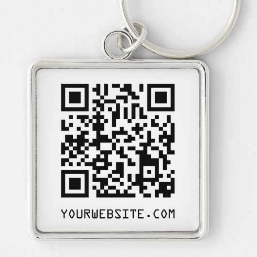 QR-code Uw webpagina-link Sleutelhanger (Voorkant)