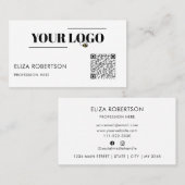 QR-code Uw zakelijke Logo Aangepast wit Visitekaartje (Voorkant / Achterkant)